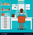Businessman working in home office Royalty Free Vector Image
