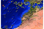 Seismicity map of northern Morocco and its neighboring regions showing ...