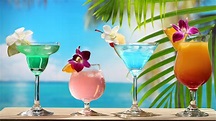 Tropical Cocktails, verschiedene Farben, Glasschalen , Blumen 3840x2160 ...