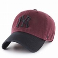 現貨[47 Brand] mlb紐約洋基棒球帽 老帽 撞色限定款 勃根地酒紅 | 蝦皮購物