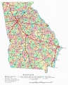 Large detailed administrative map of Georgia state with roads, highways ...