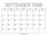 1998 Calendar September – Printable Old Calendars