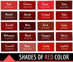 38 Shades of Red Color with Names and HTML, Hex, RGB Codes | Shades of ...