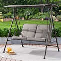 Mainstays Holten Ridge Two-Seat Canopy Patio Swing with Gray Cushions ...
