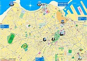 Map of Casablanca tourist: attractions and monuments of Casablanca