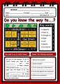 Giving directions - Interactive worksheet