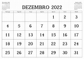 Calendário Dezembro 2022 Para Imprimir - Docalendario