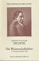 wissenschaftslehre 1804 von fichte - ZVAB