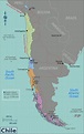 Landkarte Chile (Übersichtskarte/Regionen) : Weltkarte.com - Karten und ...