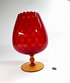 Vintage Empoli Glass Amberina Optic Brandy Glass Vase/candy - Etsy