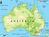 Printable Australia Physical Map | Map of Australia Physical