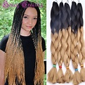 Light Blue Kanekalon Braiding Hair 24" 5pcs Ombre Kanekalon Jumbo ...