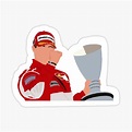 "Michael Schumacher celebrating on the podium" Sticker for Sale by ...