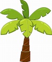 Palmera tropical de dibujos animados con corona de hojas verdes ...