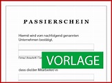 Vorlage: Passierschein (word/pdf) | CONVICTORIUS