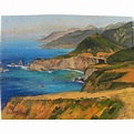 California plein air art impressionist painting of dramatic Big Sur ...
