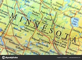 Geographic map of US state Minnesota with important cities Stock Photo ...