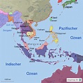 StepMap - Länder und Hauptstädte in Südostasien - Landkarte für Asien