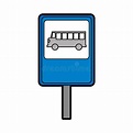 Icono Aislado Muestra De La Parada De Autobús Ilustración del Vector ...