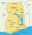 Ghana ciudades mapa - Ghana mapa con las ciudades (África Occidental ...
