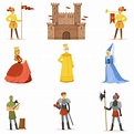 Personajes de dibujos animados medievales y edad media europea ...