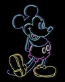 Disney Mickey And Friends Mickey Mouse Neon Line Portrait T-Shirt ...
