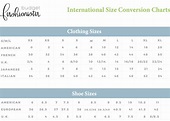 International Size Conversion Chart: Clothes and Shoes • budget FASHIONISTA