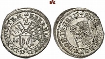Eberhard III., 1633-1674. 2 Kreuzer 1634. 1,42 g. Klein/Raff 576.