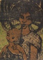 Zigeunermadonna Zigeunerin mit Kind vor Wagenrad by Otto Mueller on artnet