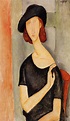 Jeanne Hebuterne in a Hat 1919 Painting | Amedeo Modigliani Oil Paintings