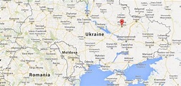 Poltava on map of Ukraine
