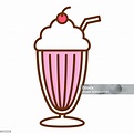 Cartoon Milkshake Icon Isolated On White Background Stock Illustration ...