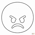 Disegno di Emoji faccia arrabbiata da colorare | Disegni da colorare e ...