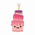 diseño de vector de dibujos animados de pastel de feliz cumpleaños ...