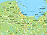 Gdańsk area road map - Ontheworldmap.com