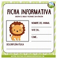 Fichas INFORMATIVAS de ANIMALES: Nombre y características
