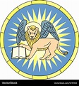Symbol of mark the evangelist winged lion emblem Vector Image