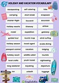 Holiday and Vacation Vocabulary Words List - EnglishBix