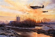 Dawn's First Light by Stephen Brown - RAF Spitfire Aviation Art Print.