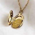 Personalised Engraved Oval Locket Necklace By Lisa Angel ...