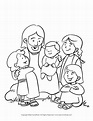 Jesus and the Children #1 Coloring Page | Sermons4Kids
