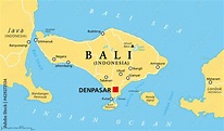 Bali political map, with capital Denpasar. A province and island of ...
