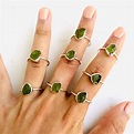 Raw Peridot Gemstone Ring in 925 Sterling Silver - Crystal Of A Kind
