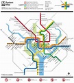 Map of Washington DC metro: metro lines and metro stations of Washington DC