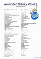 Free Disney Movies List of 400+ Films on Printable Checklists