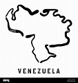 Mapa de Venezuela - suave Contorno de forma simplificada del país mapa ...