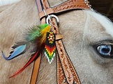 The Four Seasons Beaded and Feathered Equine Mane or Bridle Ornament ...
