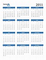 2011 Calendar (PDF, Word, Excel)