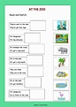 At the zoo. Read and match - Interactive worksheet