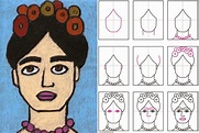 we are creating masterpieces: How to draw Frida steep by steep - Cómo ...